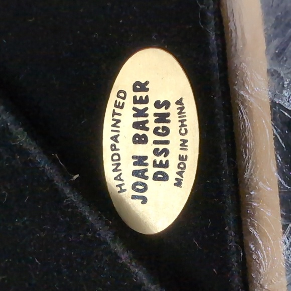 1997 Joan Baker Designs Hand-painted Floral Glass Picture Frame. - Picture 7 of 9